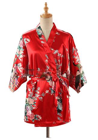 Lace Up Woman Peacock Print Ja - Kimono Yukata Cotton review and price